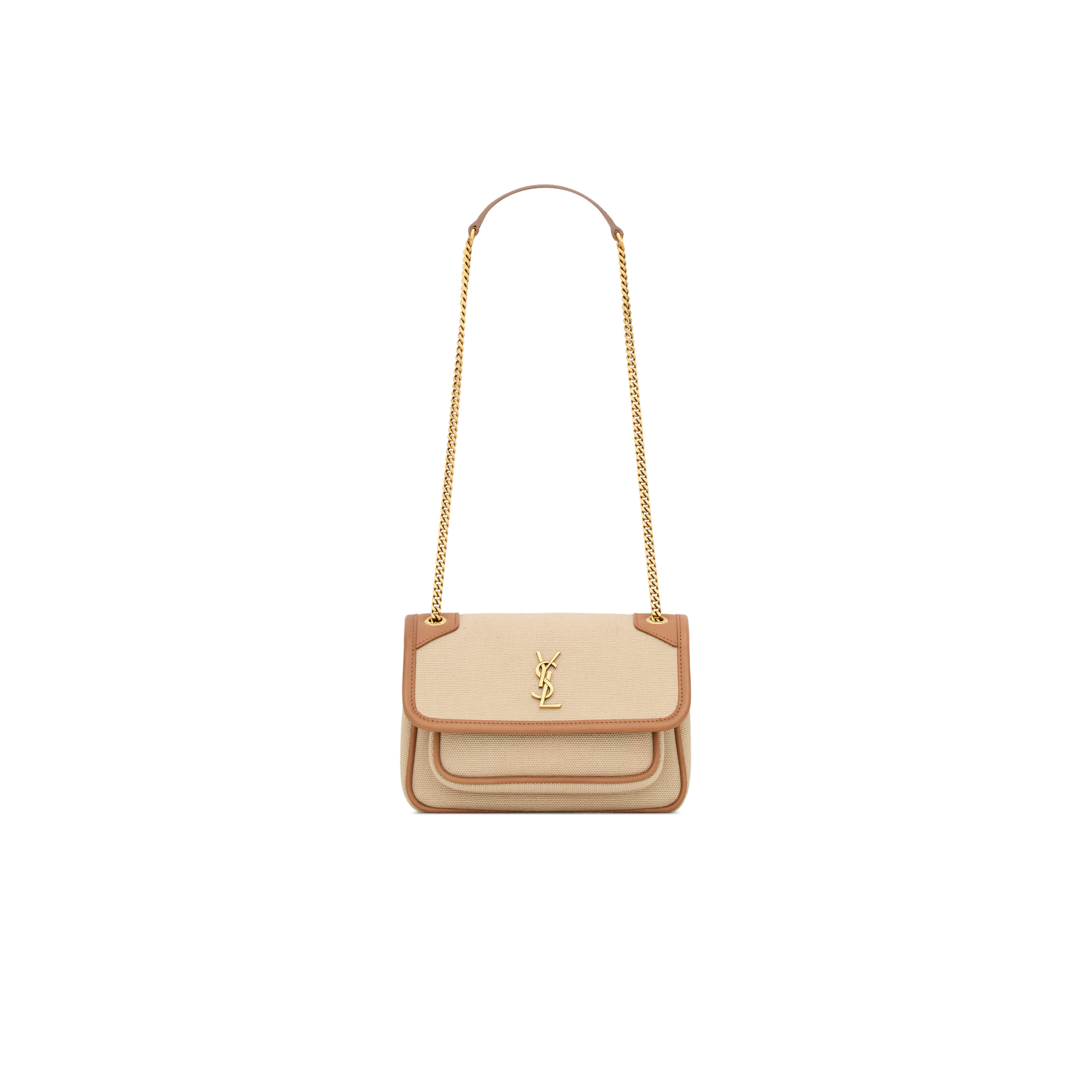 YSL NIKI MINI IN CANVAS AND LEATHER 828736FAEFF9856 (18*12.5*5cm)